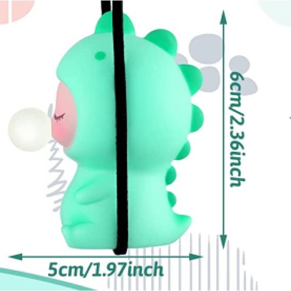 Swinging Baby Dinosaur Rear View Mirror Car Hanging Pendant Ornament - Picture 4 of 4